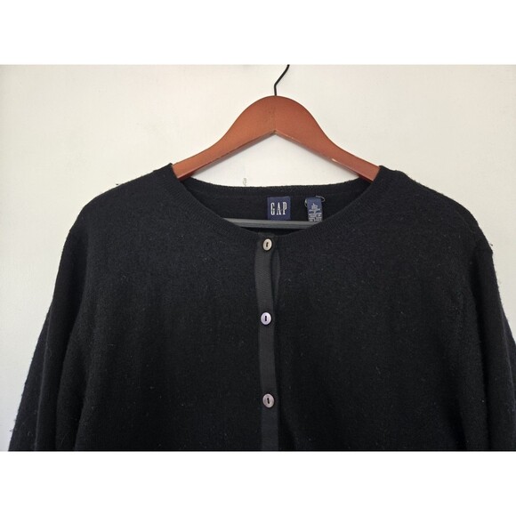 Vintage Gap Sweater Mens Cardigan L Y2K 100% Wool Button Knit Office Casual - Picture 2 of 7